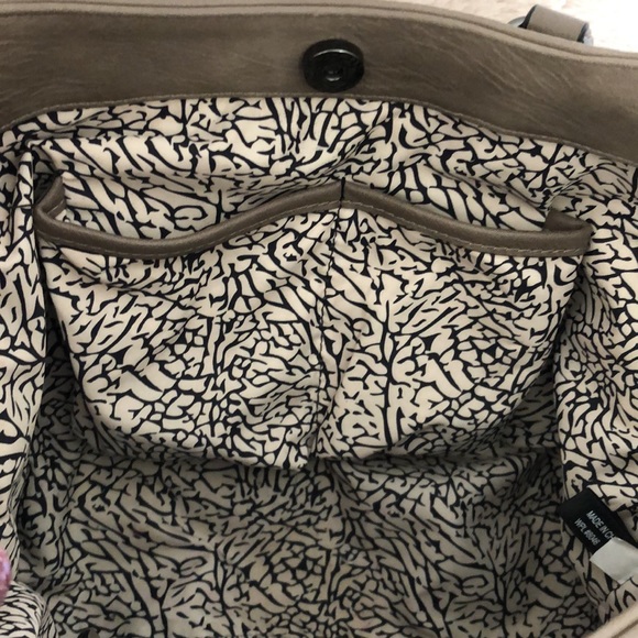 INC Hazel Studded Satchel Faux Leather Gray/Brown - Picture 4 of 9